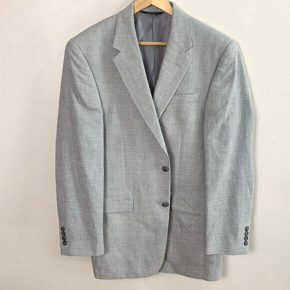 Jos. A. Bank Size 40 L Men's Linen Wool Sport Cost Blazer Jacket Gray Business - Picture 2 of 9